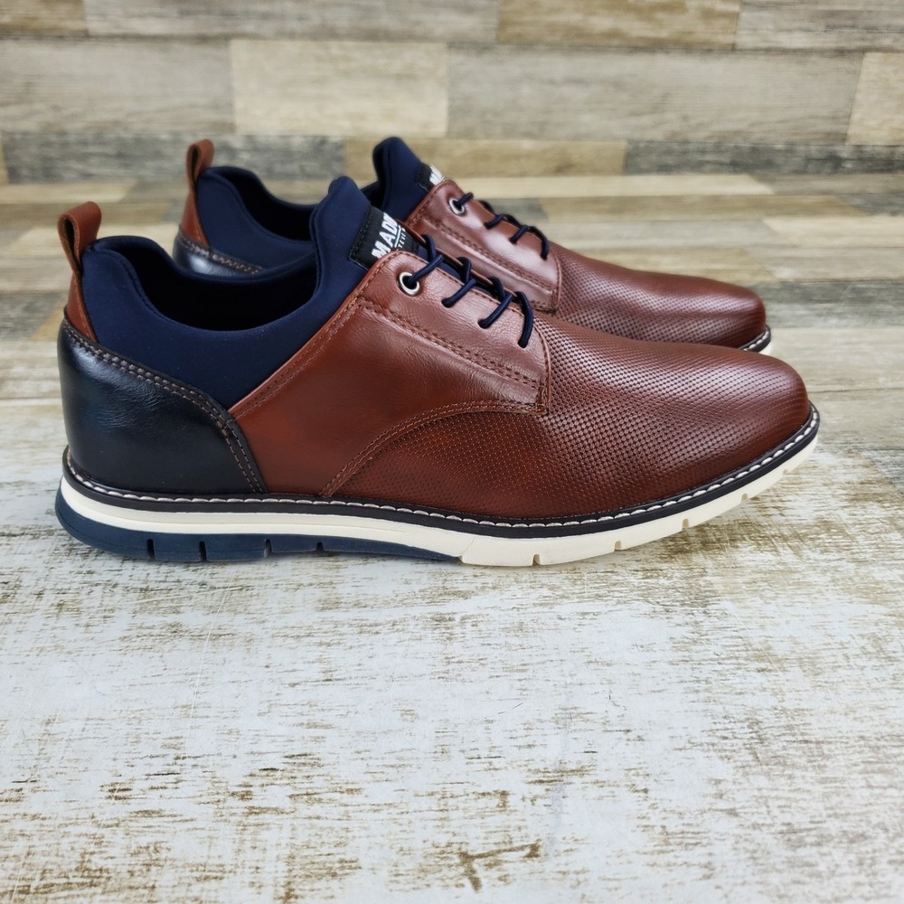 Madden Lyddon Mens Oxfords Shoes Sz Sz 9.5 Cognac Brown Leather Lace-Up Sneakers
